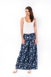 Trendy Floral Printed Blue Palazzo at 25%off